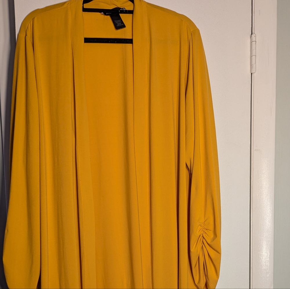 Ashley Stewart Golden Yellow Long (Duster) Cardigan